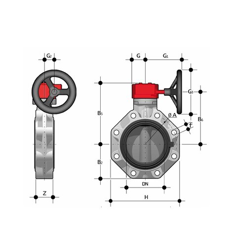 FKOC/RM LUG ISO-DIN - Butterfly valve DN 40:300