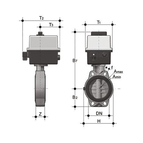 FEOV/CE 90-240V AC DN 40-100 - electrically actuated butterfly valve