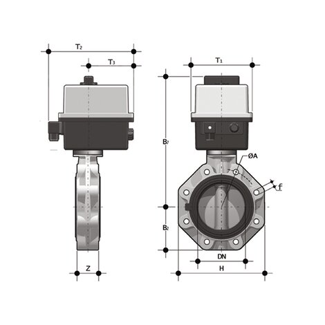 FKOC/CE 24V AC/DC LUG ANSI DN 65-100 - electrically actuated butterfly valve