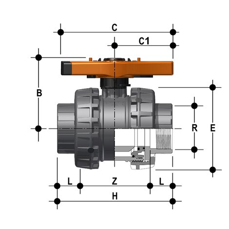 VXEFV - Easyfit 2-way ball valve