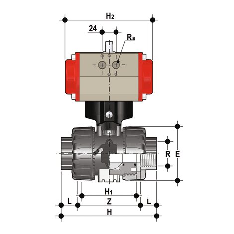 VKDFV/CP NC - pneumatically actuated DUAL BLOCK® 2-way ball valve