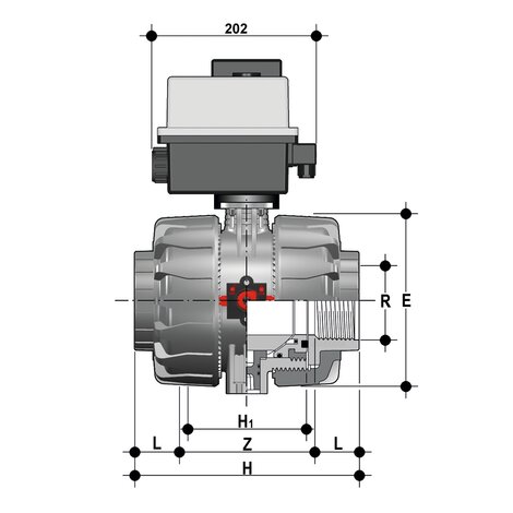 VKDNV/CE 24 V AC/DC - electrically actuated DUAL BLOCK® 2-way ball valve