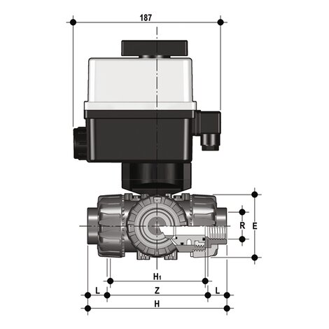 electrically actuated DUAL BLOCK® 3-way ball valve