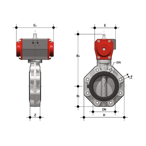 FKOM/CP DA LUG ANSI DN 80-200 - pneumatically actuated butterfly valve