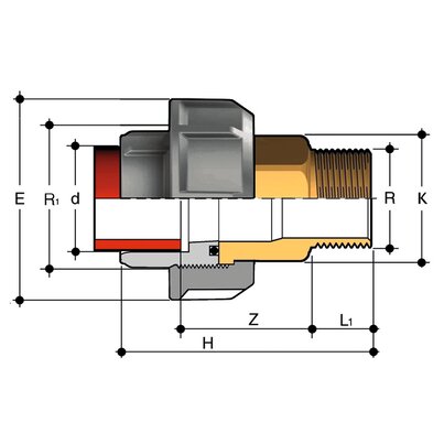 BIROM - Adaptor union