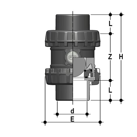 SXEJV - Easyfit True Union ball and spring check valve DN 65:100