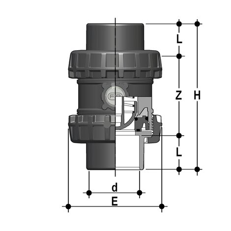 SSEJV/A316 - Easyfit True Union ball and spring check valve DN 65:100