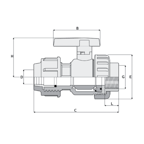 LKDAV - DUAL BLOCK® 3-way ball valve