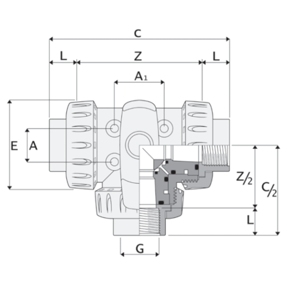 LKDAV - DUAL BLOCK® 3-way ball valve