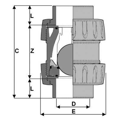 LKDAV - DUAL BLOCK® 3-way ball valve