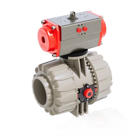 VKDIM/CP DA - pneumatically actuated DUAL BLOCK® 2-way ball valve