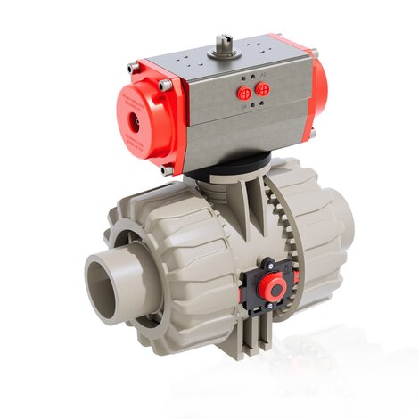 VKDDM/CP NO - pneumatically actuated DUAL BLOCK® 2-way ball valve