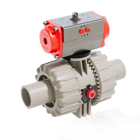 VKDBM/CP DA - pneumatically actuated DUAL BLOCK® 2-way ball valve