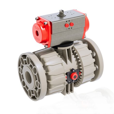 VKDOM/CP NO - pneumatically actuated DUAL BLOCK® 2-way ball valve