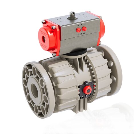 VKDOM/CP NC - pneumatically actuated DUAL BLOCK® 2-way ball valve