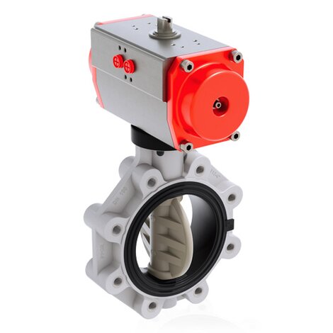FKOM/CP NO LUG ISO-DIN DN 80-200 - pneumatically actuated butterfly valve