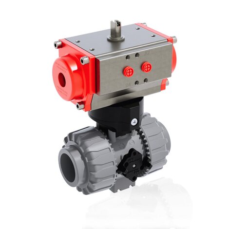 Render della valvola a sfera VKDAC CP-NO DN10:50 in PVC-C