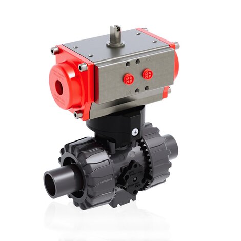 VKDDV/CP NC - pneumatically actuated DUAL BLOCK® 2-way ball valve