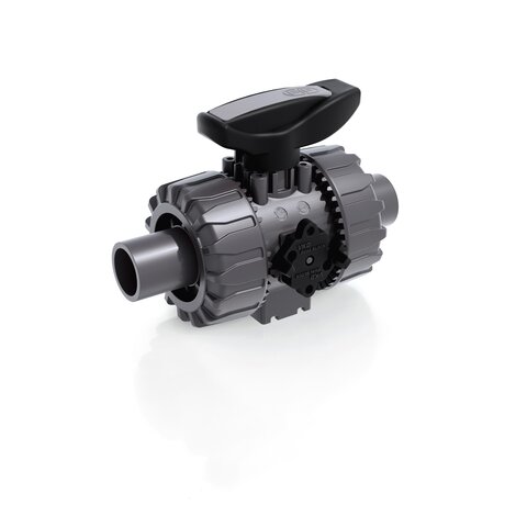 Render della valvola a sfera a 2 vie DUAL BLOCK® VKDDV - DN 10:50 in PVC-U