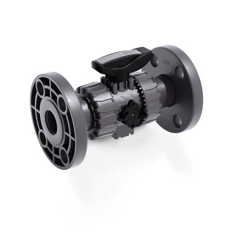 Render della valvola a sfera a 2 vie DUAL BLOCK® VKDOAV - DN 10:50 in PVC-U