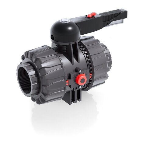Render della valvola a sfera a 2 vie DUAL BLOCK® VKDNV - DN 65:100 in PVC-U