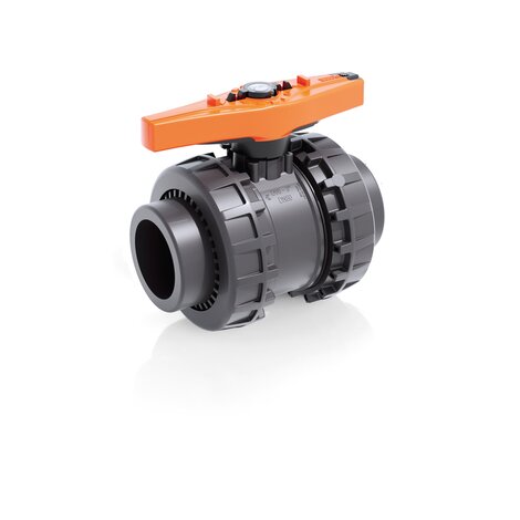 Render della valvola a sfera a 2 vie Easyfit VXEAV - DN 65:100 in PVC-U