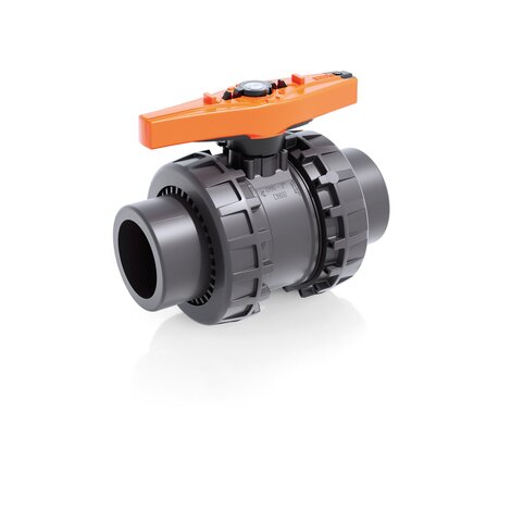 Render della valvola a sfera a 2 vie Easyfit VXEJV - DN 65:100 in PVC-U