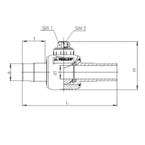 Сферичен кран от HD-PE с EPDM - уплътнение, 1/4-оборот, пълнопроходен
