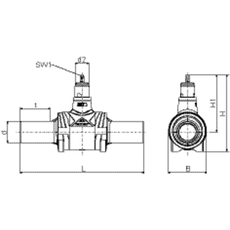 Спирателен кран с механизъм подходящ за полимерни тръбопроводи